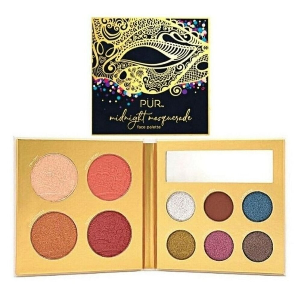 PÜR Midnight Masquerade Face Palette With Eye Shadows and Blush